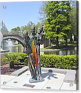 Jazz Music Sculpture In New Orleans 28b Acrylic Print