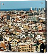 Panoramic View Of Barcelona #1 Acrylic Print