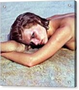 Patti Hansen Topless On A Beach #1 Acrylic Print