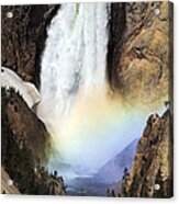 Rainbow At Lower Falls In  Grand Canyon #1 Acrylic Print