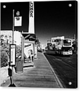 Rtc Deuce Sdx Bus Stop Outside The Luxor Hotel On Las Vegas Boulevard Nevada Usa #1 Acrylic Print