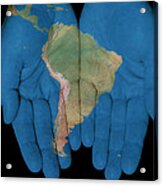 South America In Our Hands Acrylic Print