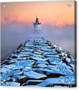 Spring Point Ledge Sea Smoke #1 Acrylic Print