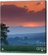 Sunset Over Mt. Mansfield In Stowe Vermont Acrylic Print