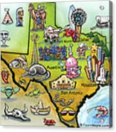 Texas Cartoon Map Acrylic Print