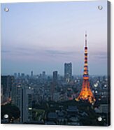 Tokyo Tower At Dusk #1 Acrylic Print