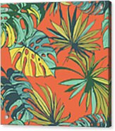 Tropical Jungle Floral Seamless Pattern #1 Acrylic Print