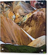 View Of Colorful Rhyolite Mountains #1 Acrylic Print