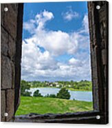 Window In Linlithgow Palace With View To A Beautiful Scottish Landscape Acrylic Print
