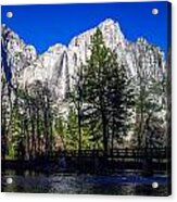 Yosemite Falls Along The Merced River #1 Acrylic Print