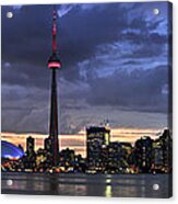 Toronto Skyline Sunset Panorama Acrylic Print