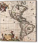 1658 Visscher Map Of North America And South America Acrylic Print