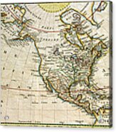 1789 Map Of North America Acrylic Print