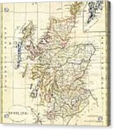 1799 Clement Cruttwell Map Of Scotland Acrylic Print