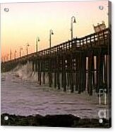 Ocean Wave Storm Pier #18 Acrylic Print