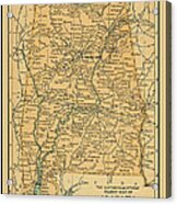 1891 Map Of Alabama Acrylic Print