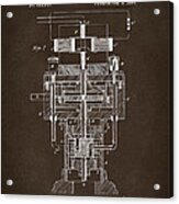 1894 Tesla Electric Generator Patent Espresso Acrylic Print
