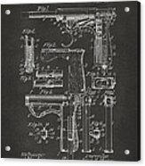1898 Wesson Magazine Pistol Patent Artwork - Gray Acrylic Print