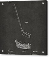 1901 Hockey Stick Patent Artwork - Gray Acrylic Print