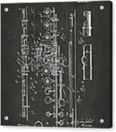 1908 Flute Patent - Gray Acrylic Print