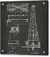 1916 Oil Drilling Rig Patent Artwork - Gray Acrylic Print