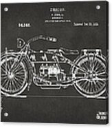 1919 Motorcycle Patent Artwork - Gray Acrylic Print