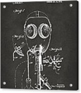 1921 Gas Mask Patent Artwork - Gray Acrylic Print