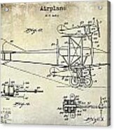 1927 Airplane Patent Drawing Acrylic Print