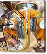 1937 Orange Buick Collage Acrylic Print