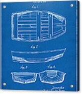 1938 Rowboat Patent Artwork - Blueprint Acrylic Print
