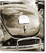 1940 Ford Classic Car Back Side And Trunk Photograph In Sepia 31 Acrylic Print