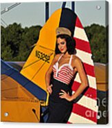 1940s Style Pin-up Girl Leaning Acrylic Print