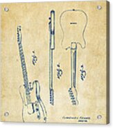 1951 Fender Electric Guitar Patent Artwork - Vintage Acrylic Print