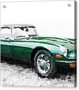 1961 Jaguar E-type Watercolor Acrylic Print