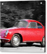 1963 Porsche 356 C Watercolor Acrylic Print