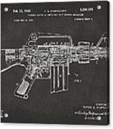 1966 M-16 Gun Patent Gray Acrylic Print