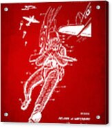 1968 Bulletproof Patent Artwork Figure 14 Red Acrylic Print