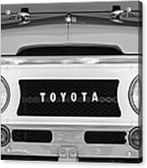 1969 Toyota Fj-40 Land Cruiser Grille Emblem -0444bw Acrylic Print