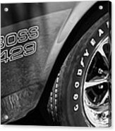 1969 Ford Mustang Boss 429 Sportsroof Side Emblem - Wheel #2 Acrylic Print