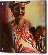 African Mother And Child Acrylic Print