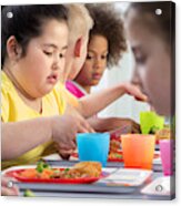 Children Eating School Dinners #2 Acrylic Print