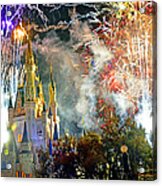 Fireworks Cinderellas Castle Walt Disney World #7 Acrylic Print