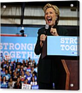Hillary Clinton Campaigns In Ohio Ahead #2 Acrylic Print