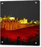 Poppies Tower Of London Night   #2 Acrylic Print