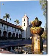 Santa Barbara Mission Fountain #2 Acrylic Print