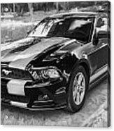 2014 Ford Mustang Painted Bw Acrylic Print