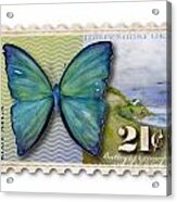 21 Cent Butterfly Stamp Acrylic Print