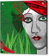 210 - Lady  Red Hat Acrylic Print