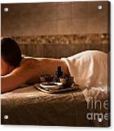 Beautiful Woman In A Spa Relaxing On A Massage Table. #3 Acrylic Print