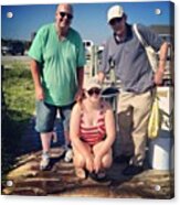 3 Fisherman, Straight From The Sea. Red Acrylic Print